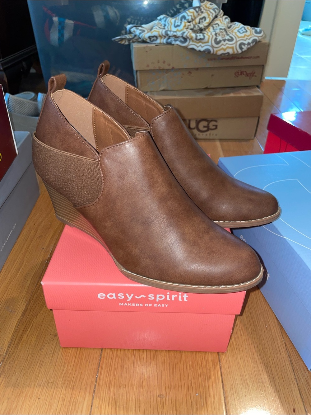Forever Tan Wedge Ankle Booties 7